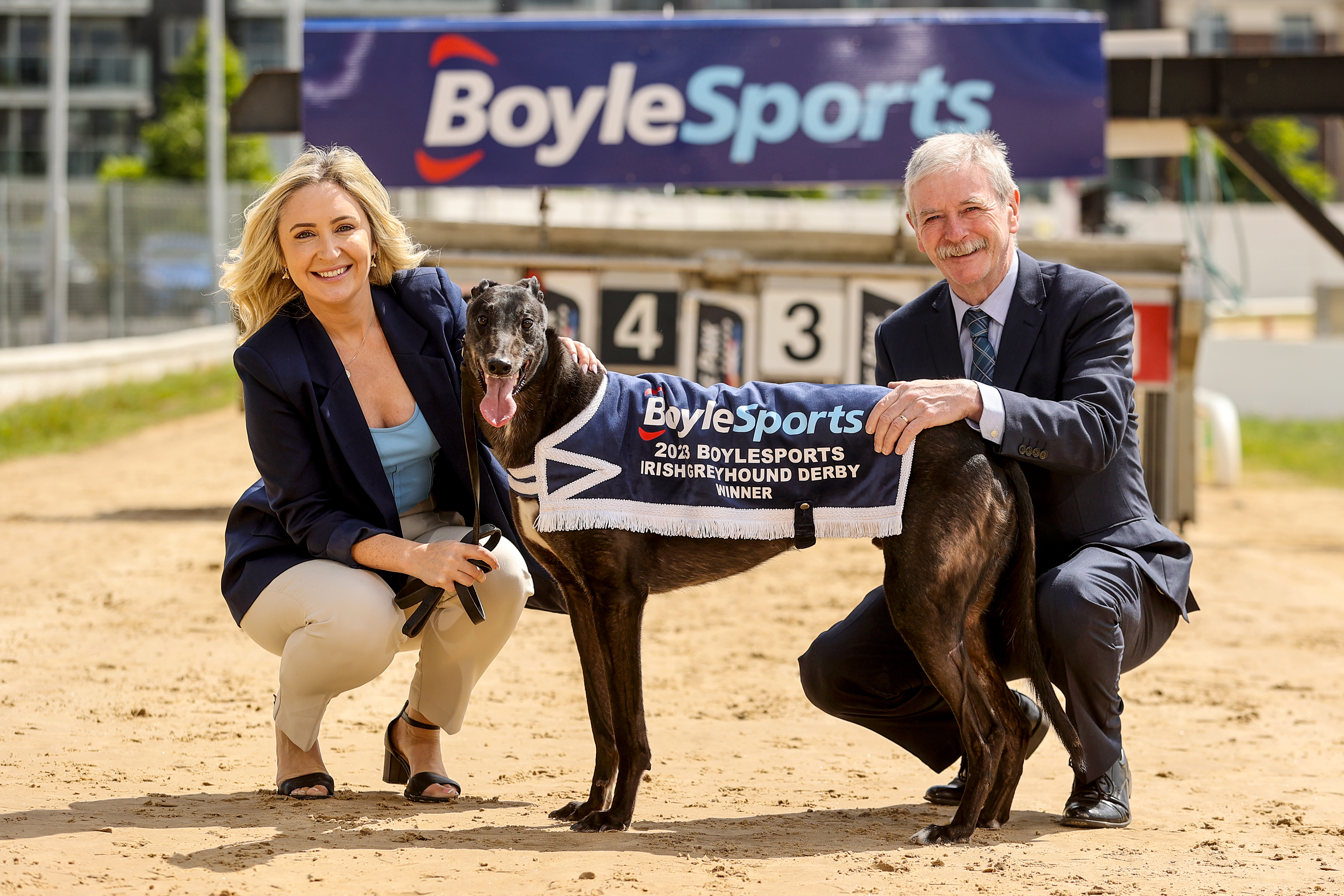 Sharon McHugh, BoyleSports Head of PR and Sponsorship, and John Tuohey, Interim CEO of Greyhound Racing Ireland, pictured at the launch of the 2023 BoyleSports Irish Greyhound Derby at Dublin’s Shelbourne Park Greyhound Stadium, where it was announced that BoyleSports is extending its sponsorship of the event for a further three-years. Sharon McHugh, BoyleSports Head of PR and Sponsorship, and John Tuohey, Interim CEO of Greyhound Racing Ireland, pictured at the launch of the 2023 BoyleSports Irish Greyhound Derby at Dublin’s Shelbourne Park Greyhound Stadium, where it was announced that BoyleSports is extending its sponsorship of the event for a further three-years.