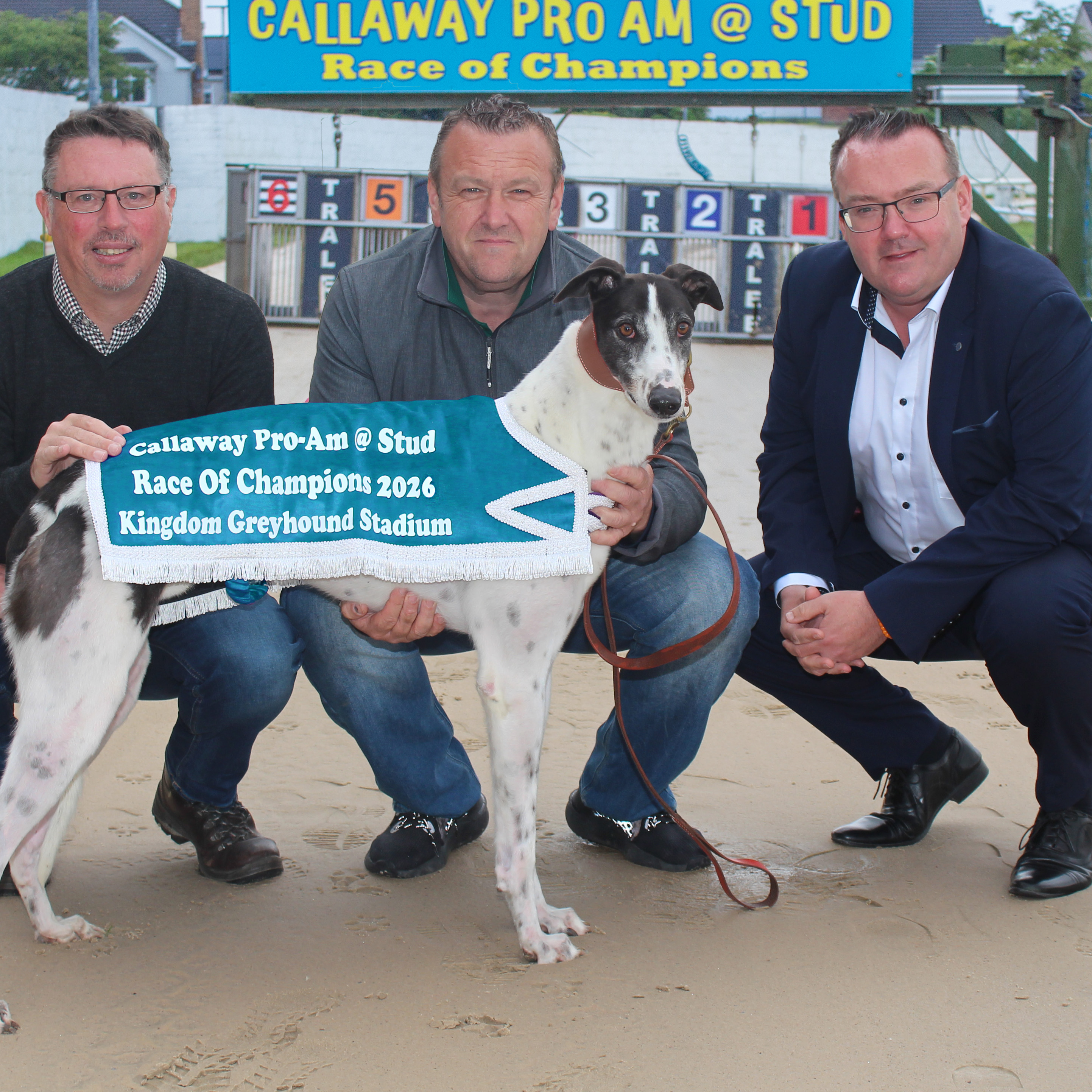 Pictured at the launch of the 2026 Callaway Pro Am @ Stud Race of Champions are Kieran Casey, Racing Manager KGS, Declan Murphy and Denis Murphy, sponsor.