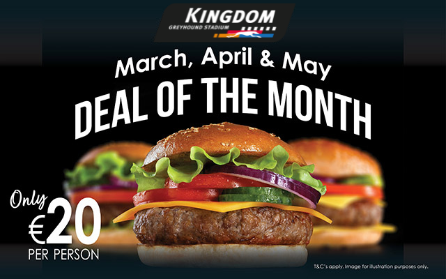 Deal of the month offer image of burger and price 
